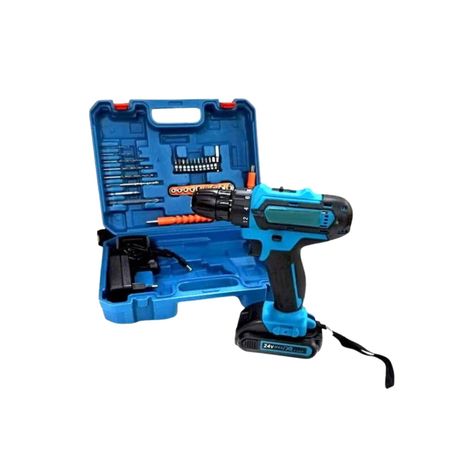 24V Compact Electric Power Drill & Multi-Bit Fastening Combo Set