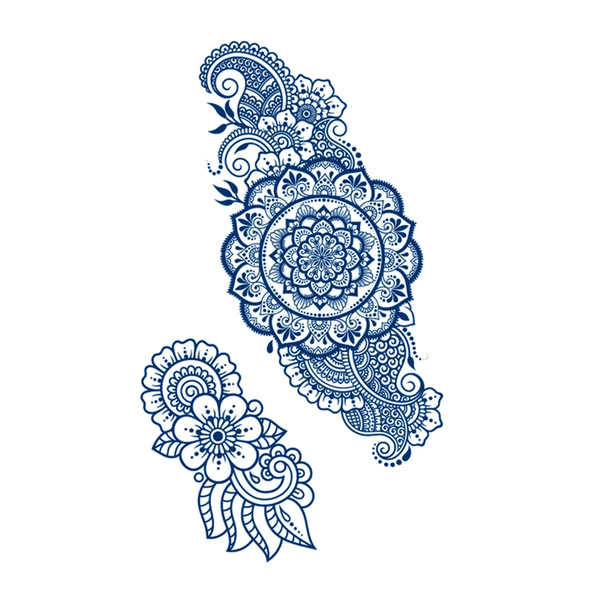1 x POU Floral Geometric Tattoos for Women - Geometric