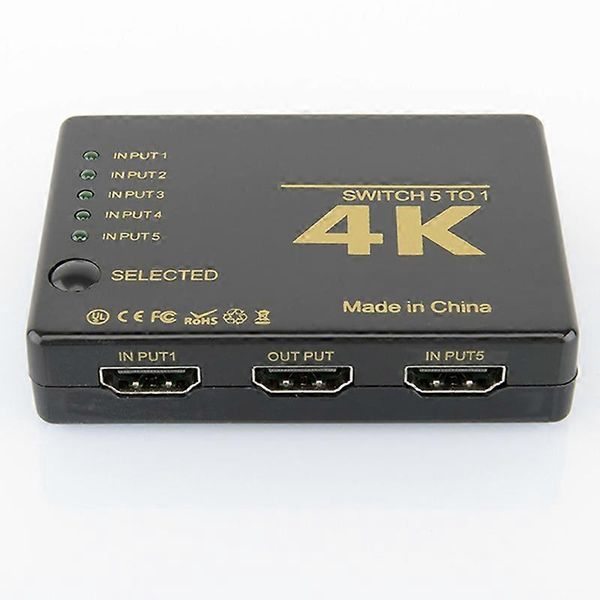5 Input 1 Output Ir Remote Rc Hdmi-compatible Switcher Adapter Converter 4kx2k Splitter Jikaix