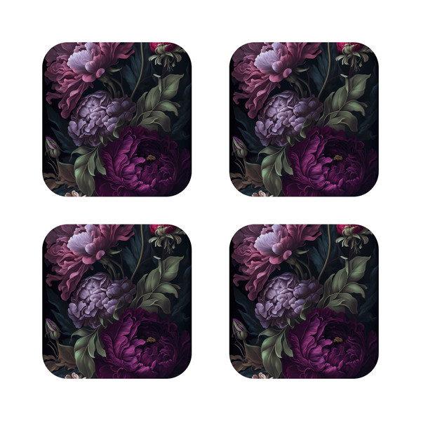 Custom Printed Purple Flower wooden Coasters