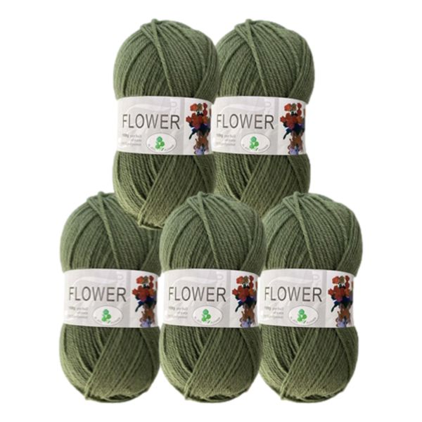 Double Knitting Polyester Yarn 100g (Pack of 5) Hunter Green
