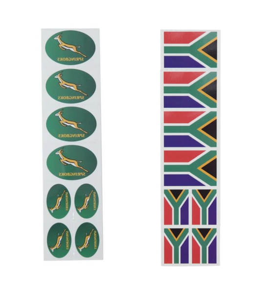 Springbok &amp; Flag Temporary Tattoos - Set of 16