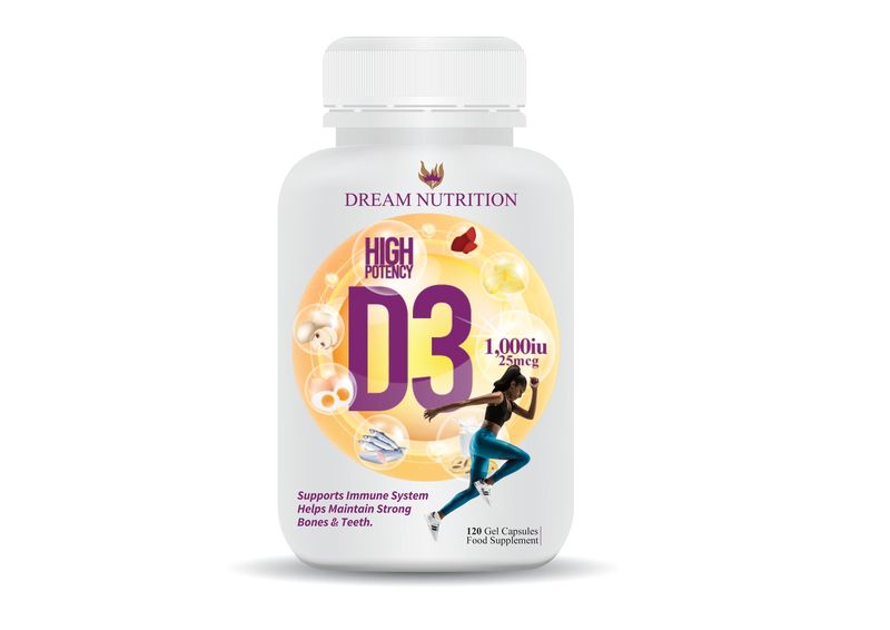 Dream Nutrition Vitamin D3 1000IU 120 Capsules
