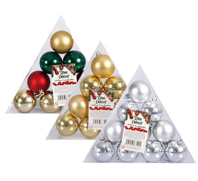 Pyramid Christmas tree 5cm decoration balls - 10 Piece - Pack of 3