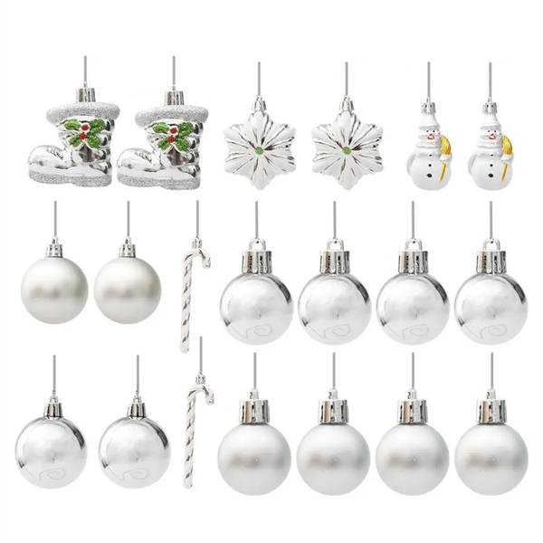 Atmospheric Reusable Silver Ornaments for Christmas, Easy to Suspend