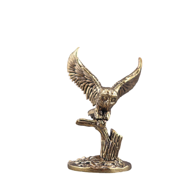 Golden Metal Tree Branch Owl Decoration Desktop Ornament