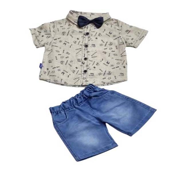 Little People Shop: Boys Denim Blue Shorts - Shorts Classic Set