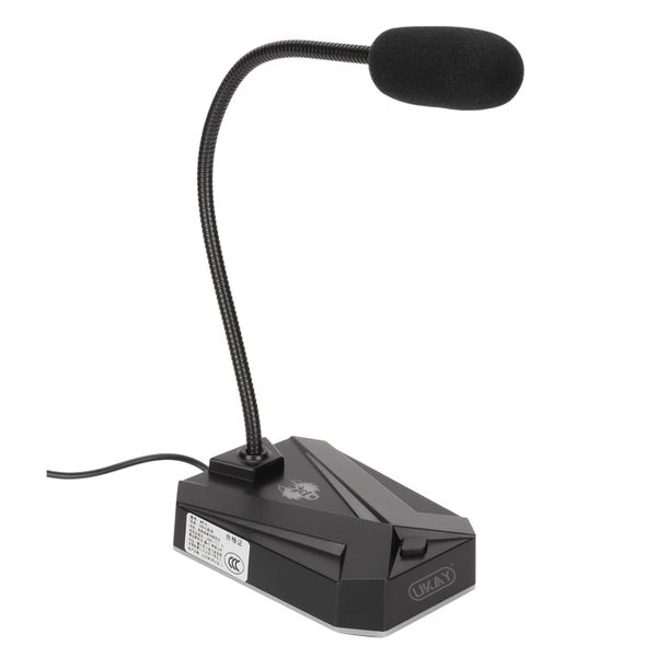UKAY RGB Multimedia USB Desktop Microphone - Adjustable Gooseneck Mic