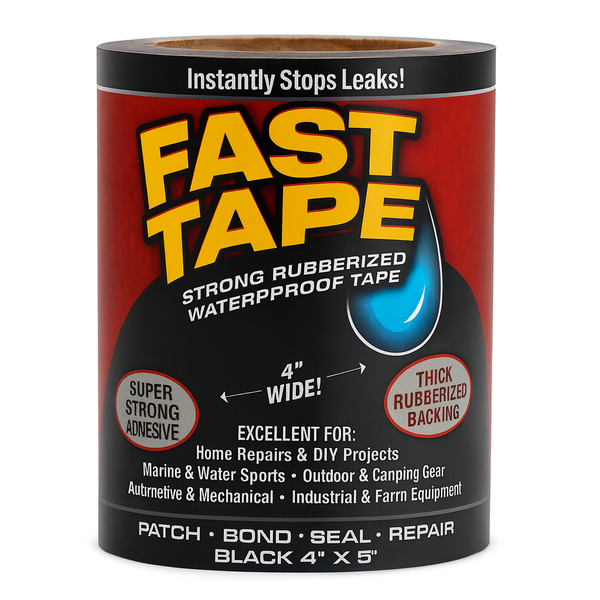 Strong Rubberized Waterproof Repair Tape 10cm wide x 1.5m long - Black