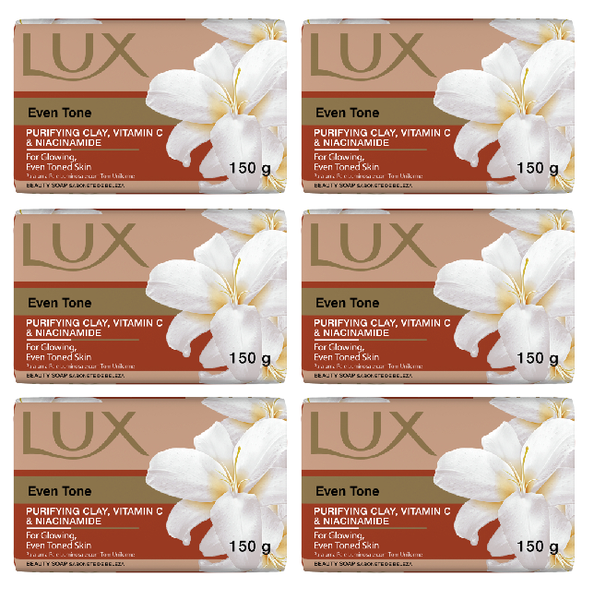 Lux Even Tone Soap Bar 150g x 6
