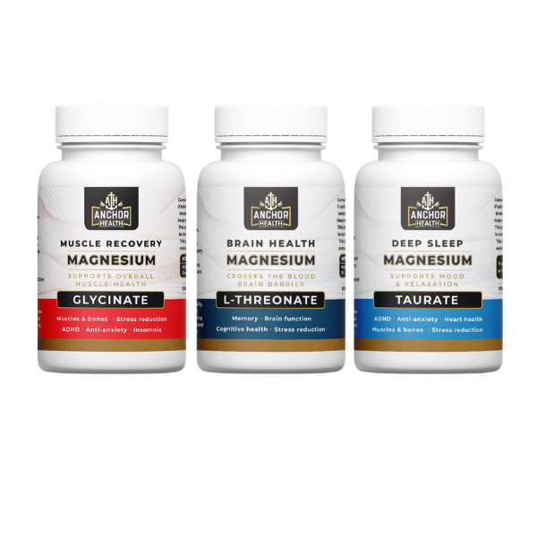 Magnesium Bundle - Muscle, Brain &amp; Sleep Support Supplements - Value Pack