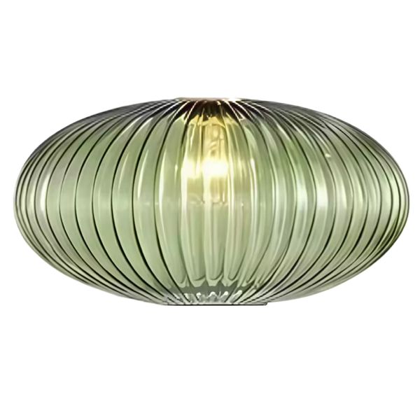 Oval-Shaped Chandelier Glass Striped Pendant Hanging Lampshade - 24cm