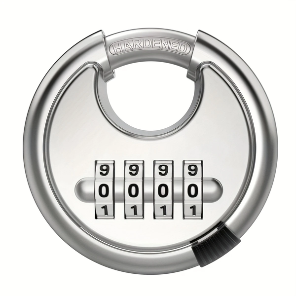 Stainless Steel Round Padlock - Outdoor 4 Digit Password Lock