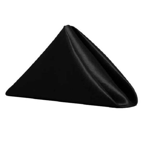 Satin Napkins Pack of 10 Black