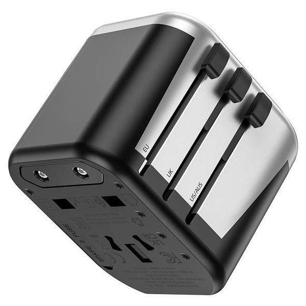 Universal Conversion Plug With Charger 2USB Ports+Socket 12W AC5 BY GD