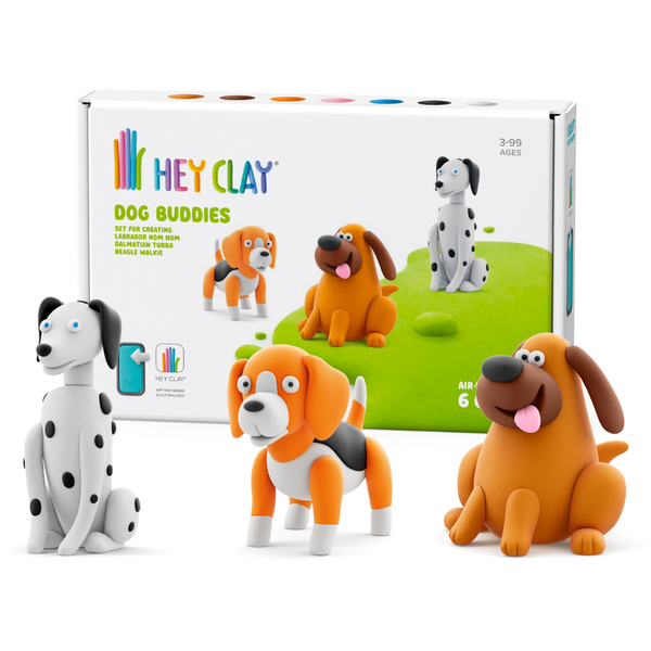 Hey Clay - Modelling Air-Dry Clay with Interactive App: Dog Buddies 6 Cans