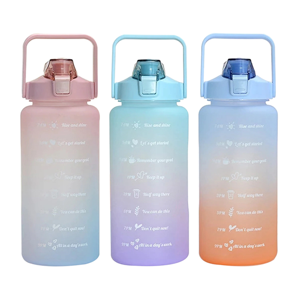Motivational Water Bottle - 2 Litre - 3-Pack