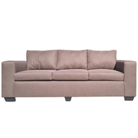 Oh So Suite Brown 3 Seater Square Arm Sofa Col. AK5