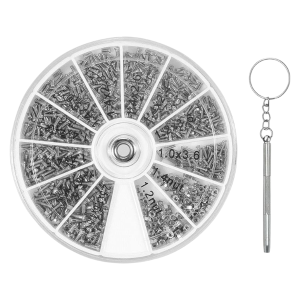 120-Piece Screw and Nut Assortment Kit With Precision Screwdriver - Silver