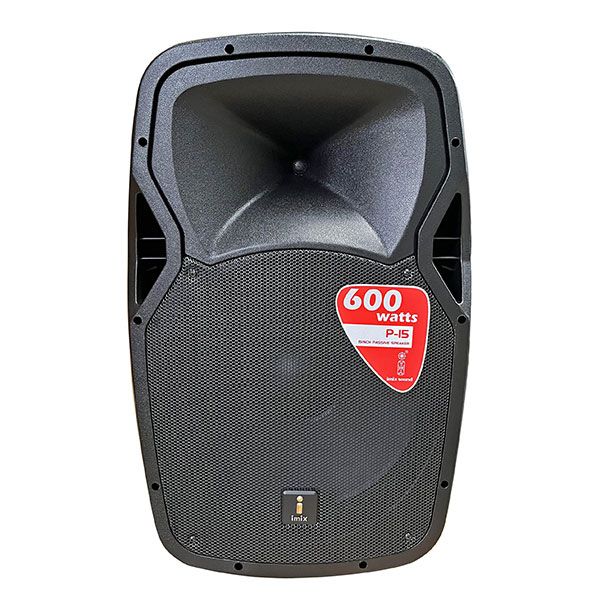 Imix 15" Passive Loudspeaker Plastic P-15 600w with Wheels Peak 1200w