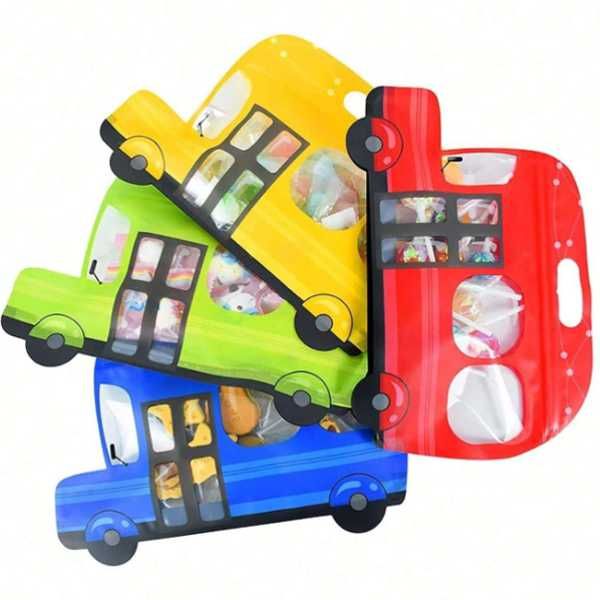 Transport Party Bags - Zippered Personalised Favour Bags - Set of 12
