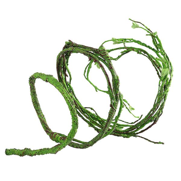Pet Reptile Simulated Moss Covered Rattan Vine for Habitat(1.5m)
