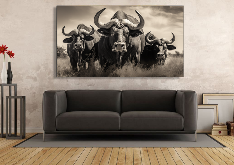 Canvas Wall Art - Buffalo Family Portrait - IM1099