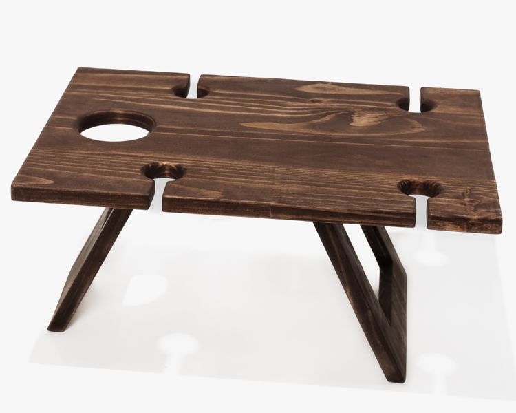 Wine Picnic Fold Up Table Brown For 4