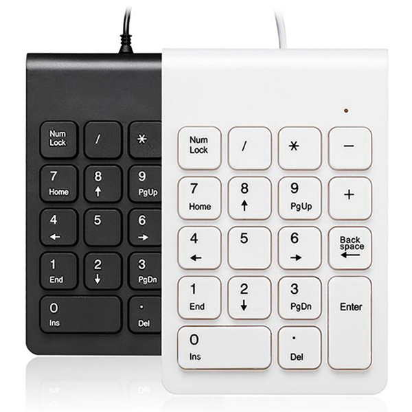 Mini Usb Wired Numeric Keypad Numpad 18 Keys Digital Keyboard (Black)
