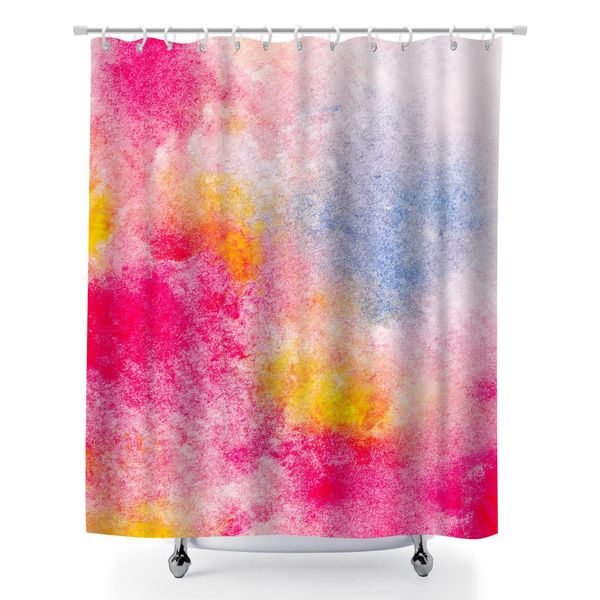 180x180cm Luxury Retro Tie Dye Shower Curtain with Plastic Hooks