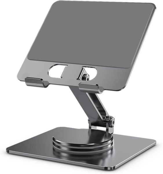 Aluminum Tablet Stand Foldable, 360 Rotation for Tablets from 4-14inch