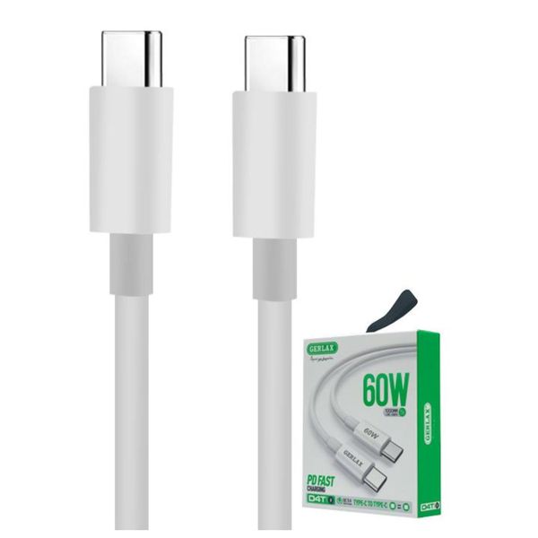 Gerlax 60W Type-C to Type-C Fast Charging Cable - White (D4T)