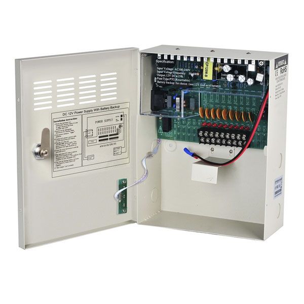 DW Pixel Uninterruptible 120 Watt DC12V 10A 9 Channel CCTV Power Supply Box