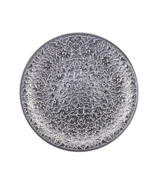 Irena Plate Shiraz 35cm Light Grey &amp; Silver