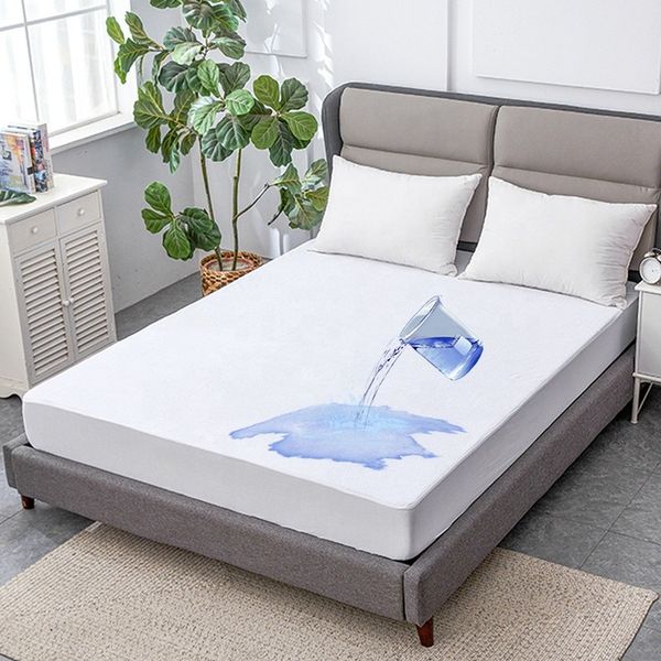 Waterproof Mattress Protector Deep Pocket Towelling Noiseless Bed Cover