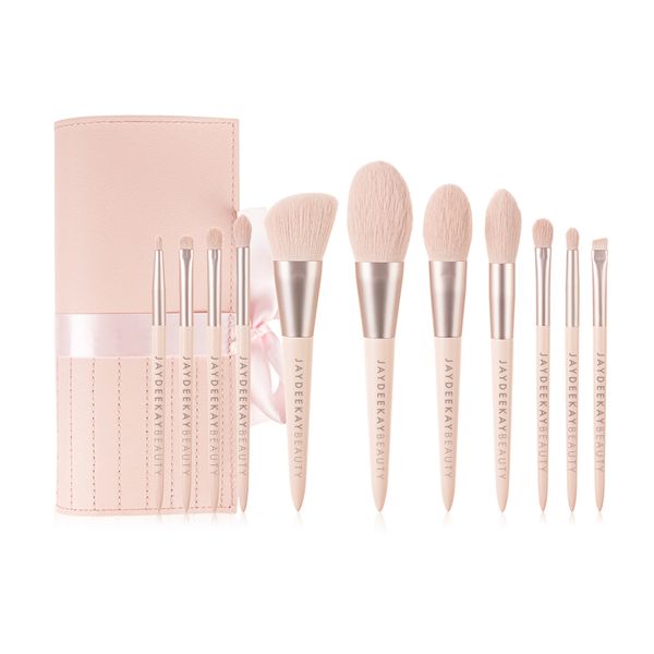 Jaydeekay Blush Pink Makeup Brush Set with Storage Bag