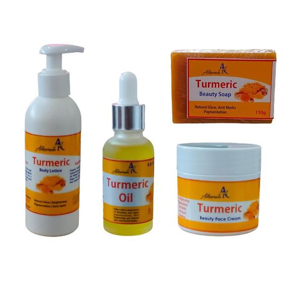 Alkaram Turmeric Beauty Combo-4 Products | Face Cream | Lotion | Oil | Soap