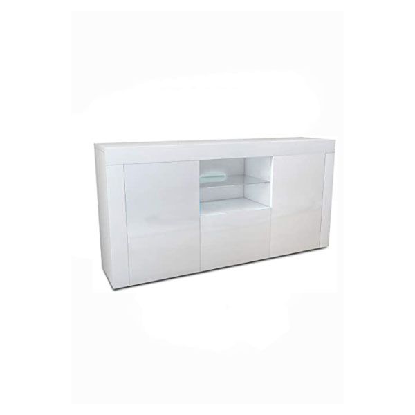 Trento Sideboard With 3 Drawers &amp; Storage - Glossy White