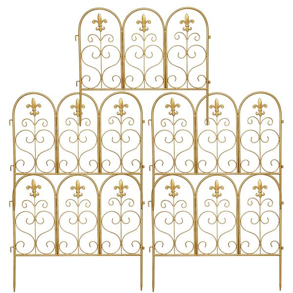 Metal Garden Fence Panels - Low Mesh Rail - 55cm - 5 Pieces
