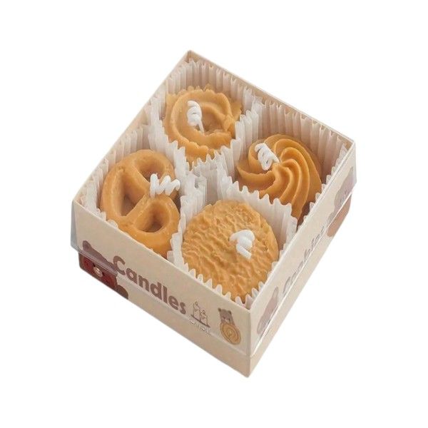 4 Piece - Bakery-Inspired Scented Candle Set - Brown