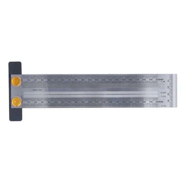 200mm High-Accuracy Right-Angle Scriber Ruler