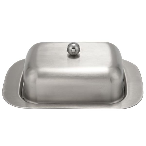 Stainless Steel Butter Dish Box Container Cheese Storage Keeper Tray