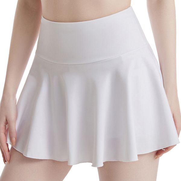 Women Sports Short Skirt Elastic High Waist Pleated Athletic Skorts Skirts