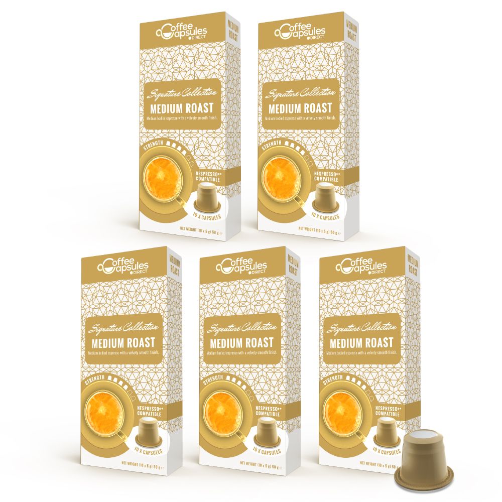 50 Bulk Medium Roast Coffee Capsules Nespresso and Caffeluxe