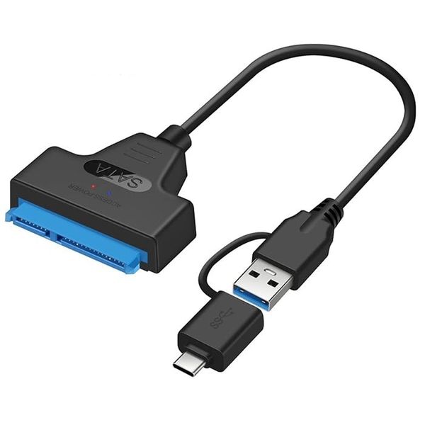 2-in-1 USB 3.0 &amp; Type-C to SATA III Adapter for 2.5 Inch SSD HDD Hard Disk