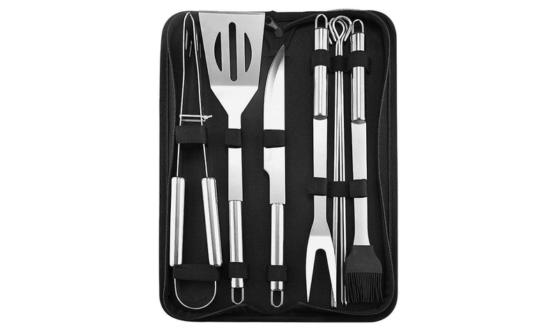 9 Piece Braai Tools Set Grill Accessories - Stainless Steel