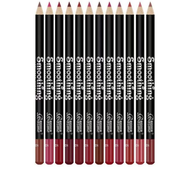 12-Piece Waterproof Matte Lip Liner Pencil, Long Lasting Smooth Lip MakeupTool