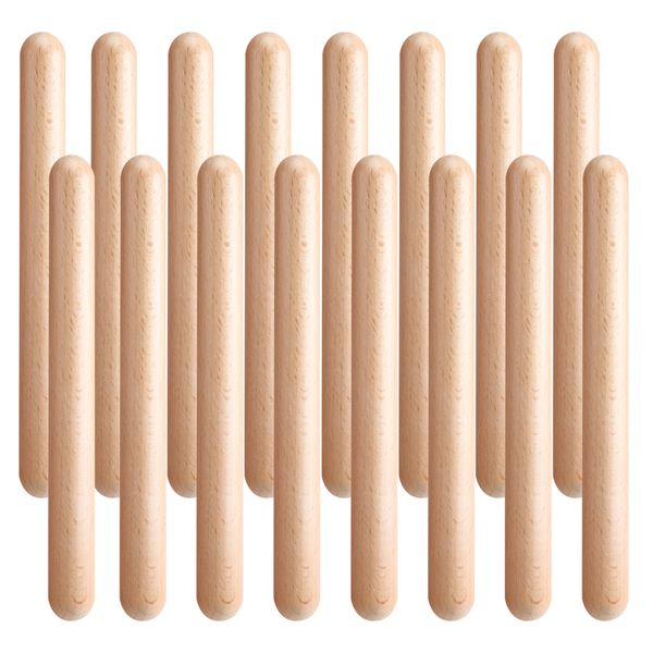 8 Pairs Classical Wood Claves Musical Percussion Instrument