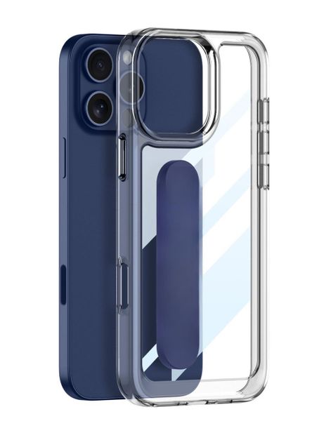 Clear Case With Blue Silicone Band Compatible With iPhone 16 Series