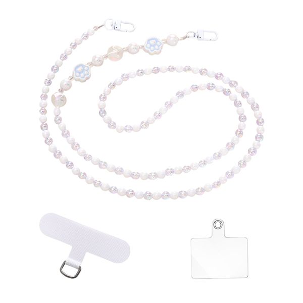 Long Phone Lanyard Beads Chain with 2 Piece Back Patch